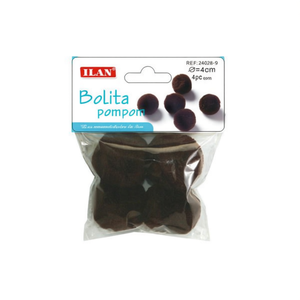 Il Bolita <span class=keywords><strong>Pompon</strong></span> 4.0 Cm Café Fibre de Laine Décorations Artisanales - Product Image 2