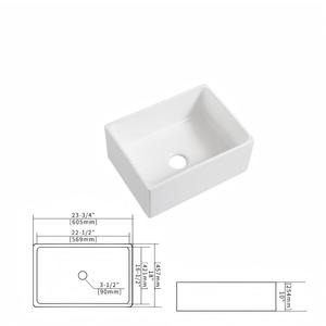 Smalto Resistente alle Macchie Cotto a Oltre 1200 Gradi ° Lavabo Ceramico Semi-Incassato da 24, 30, 33 Pollici per Casa e Hotel - Product Image 4
