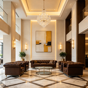 Décoration murale d'hôtel, mobilier d'hôtel, éclairage décoratif, décoration de hall de luxe, lampe suspendue LED - Product Image 1