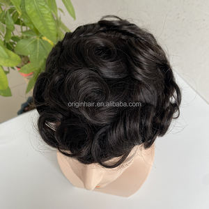 澳大利亚基地法国蕾丝100% 天然人发替换系统印度假发人发贴男士假发 - Product Image 5