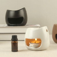 Brûleur d'encens en céramique simple et durable, parfum magnolia et bois de santal, emballage carton, style moderne et antique pour