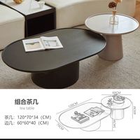 Ensemble de table basse ovale Table basse minimaliste moderne pour petit salon buffet armoire Designer Table basse ovale créative