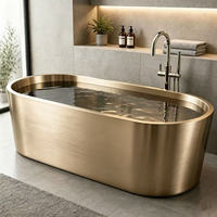 Baignoire autoportante en acier inoxydable épaissi D&C pour usage intérieur/extérieur, idéale pour villa moderne
