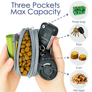 Échantillon gratuit : Pochette à friandises pour chien Oxford avec fermeture éclair, rose, petite, pour promenade, avec distributeur de sacs à déjections pour l'entraînement - Product Image 3