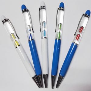 Premium Business Gift Custom Logo Plastic Liquid Floating Glitter Ballpoint <b>Pen</b> Twist Mechanism-Novelty Black/Blue Ink - Product Image 1