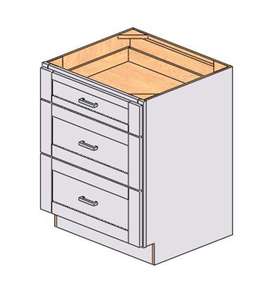 Mobile Base Bianco Shaker Sunique Sydney con 3 Cassetti, Profondità 18-23.9 pollici, Mobile da Cucina a Parete dal Design Moderno - Product Image 1