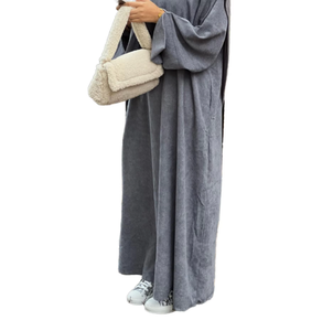 Gaun Abaya lengan panjang untuk dewasa gaya kerja etnik kasual sederhana modis untuk wanita Muslim terinspirasi oleh Dubai - Product Image 1