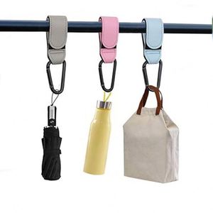 Crochet universel pour poussette, accessoires de poussette, mousqueton amélioré pour suspendre des sacs, crochet en cuir PU pour maman, idéal pour les cadeaux - Product Image 1