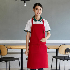 Navy Blue Polyester Apron With Pockets Adjustable For Restaurant Bar Use - Product Image 4