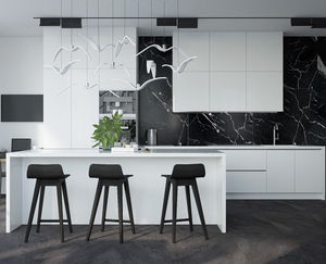 Gabinetes de Cocina Modernos Gris Brillante Precio Económico Gabinetes de Madera Gabinete de Cocina de Lujo - Product Image 6