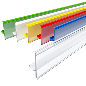 Porte-étiquettes de prix transparent en PVC/PET/PC pour étagères, présentoir pour supermarchés et entrepôts, accessoire de rangement, support de présentation en bande - Product Image 1
