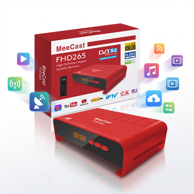Arab Channels DVB-S2 Satellite TV Receiver GX6605H1 1080P H.265 FTA ECOS OS USB Wi-Fi/LAN Dongle Set-top Box