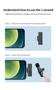 Nieuwe K21 Draadloze Microfoon Lavalier 2.4G Mini Record <span class=keywords><strong>Vlogging</strong></span> Clip Op Microfoon Revers Draadloze Microfoon Voor iPhone Mobiele Telefoon - Product Image 6