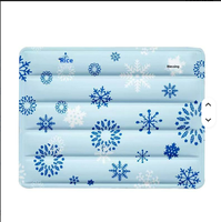 Tapis rafraîchissant de luxe en peluche pour animaux de compagnie, pour chiens et chats, respirant, lit d'été, motif flocon de neige rectangulaire, tapis de couchage en tissu Oxford