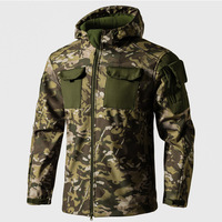 Veste Softshell Tactique d'Extérieur Hiver Homme, Imperméable et Respirante, Doublure Polaire, Motif Camouflage, en Tissu 'Beetle Shark Skin' avec Empiècements Longs