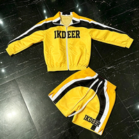 Ensemble coupe-vent homme en polyester-nylon, veste et short rétro color-block, streetwear, sportswear pour la gym, la course et les loisirs