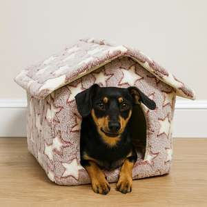 Cuccia Morbida Imbottita per Animali Domestici con Design a Stelle, Calda e Confortevole, Letto per Cani e Gatti da Interno, Taglia Piccola - Product Image 6