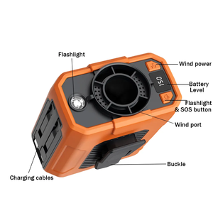 Banco de energía portátil de 10000mAh, ventilador de refrigeración sin aspas de alta velocidad, Clip de cintura portátil <span class=keywords><strong>para</strong></span> viajes al aire libre, trabajo, coche, RV, aplicación - Product Image 2