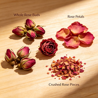 Bourgeons et pétales de rose séchés Rosa Rugosa – Matière première pour thé floral, pâtisserie, dessert, arôme alimentaire et production de parfum
