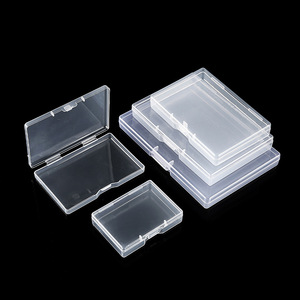 Caja de almacenamiento de plástico transparente, organizador de escritorio rectangular de PP, contenedor de componentes de oficina cubierto para piezas y artículos pequeños - Product Image 2