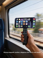 Support pliable multi-appareils en alliage d'aluminium magnétique, rotatif à 180°, réglable en hauteur sur 2 niveaux pour ordinateur portable, tablette, smartphone