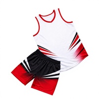 Ensemble Maillot et Short de Basketball Personnalisé Respirant Col en V Taille Élastique Polyester/Coton Motif Uni 180g Kit Sportif pour