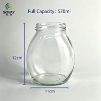 Pot en verre en forme de poire de 500 ml, avec couvercle à vis, vide, pour légumes marinés, stockage domestique en grande quantité
