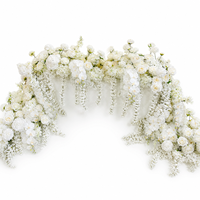 Composition florale artificielle blanche de 1,8 m en cascade pour chemin de table de mariage, décoration de scène, d'hôtel et d'événements