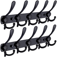 Treo Tường Coat Hook 5 Tri Kim Loại Phòng Tắm Hanger Rack Thép Không Gỉ Hooks Cho Khăn Mũ Purse