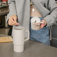 Nouvelle tasse d'apprentissage améliorée de 240 ml en silicone de qualité alimentaire, étanche, écologique, avec paille et doubles poignées, au design de dessin animé