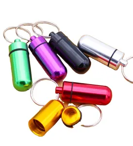 Zoomcare Keychain rainbow color aluminum alloy waterproof pill storage sealed box