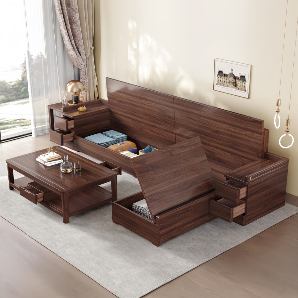 Gallery Detail: Wholesale Modern Solid Wood Living Room Furniture Sofa Set