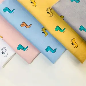 Fabrika outlet sıcak karikatür hayvan pamuk baskılı pazen taban kumaş çocuk pijamaları