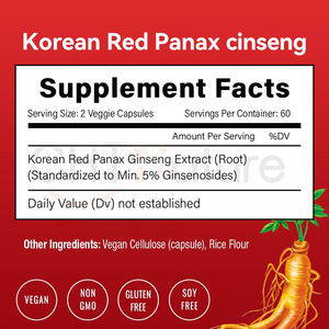 CHTNature OEM kırmızı kore Panax Ginseng özü ginsenonature 120 kapsül Ginseng kapsül - Product Image 3