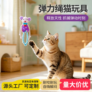 Elastic <b>cat</b> teaser, <b>cat</b> door hanger, a fun and entertaining toy for kittens, elastic rope, catnip, interactive cute <b>cat</b> toy. - Product Image 5