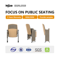 Kursi Auditorium HOZE HS-1223A Modern Ergonomis Tahan Lama Ramah Lingkungan dari Paduan Aluminium dengan Sandaran Lipat dan Meja Tablet untuk Sekolah, Teater, dan Perabotan Ruang Kelas