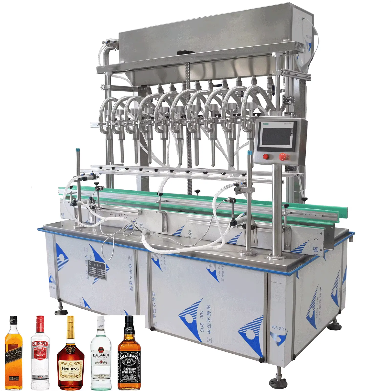 Máquina de enchimento de garrafas de vinho branco para tequila, uísque e vodka, totalmente automática, preço baixo