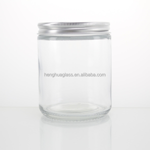 Sang Trọng Rộng Miệng Thẳng Cạnh Lưu Trữ <span class=keywords><strong>Container</strong></span> Lọ Thủy Tinh Tùy Chỉnh 250Ml 8Oz Rõ Ràng Vòng Nến Thủy Tinh <span class=keywords><strong>Jar</strong></span> Với Vít Cap - Product Image 4