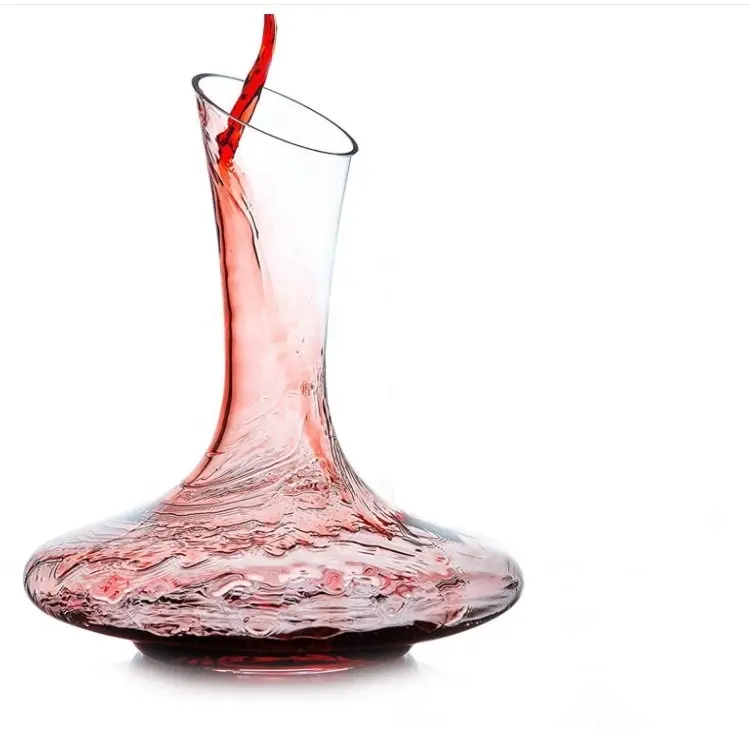 Hand Blown Glass Decanter Amazon's Choice Hot Sale Unique Luxury Hand Blown Lead Free Crystal Glass Carafe Red Wine Decanter Gift Set