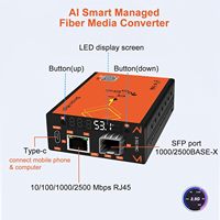 Convertidor de Medios de Fibra Óptica 2.5G Administrado por IA |   SFP 1000/2500BASE-X a 10/100/1000/2500BASE-T RJ45, Gestión por Aplicación y Web