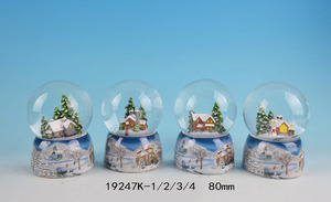 Bola de Nieve Navideña con Papá Noel en Trineo, de Cristal, Regalo Navideño, Decoración de Cerámica para el Hogar, Compatible con OEM - Product Image 5