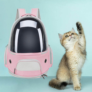 Transparent Modern Waterproof Cat Backpack <b>Pet</b> <b>Carrier</b> with Zipper Closure Oxford Material 15kg Capacity for Outdoor Travel - Product Image 4