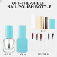 Bouteilles en verre plat de 12 ml et 13 ml pour vernis à ongles UV, avec logo personnalisé, marque privée, luxe, beauté des ongles, avec bouchons et pinceaux, fourniture d'usine