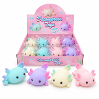 Mainan Promosi Axolotl Lucu, Mainan Remas Maltose PVC Warna Pastel, Rebound Lambat, Hewan Amfibi, Pereda Stres, Mainan Fidget