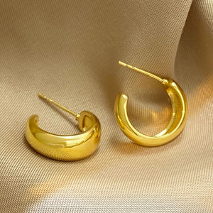 Pendientes de Botón Geométricos Clásicos con Baño de Oro de 18K y Rodio, Brillantes, para Mujer, para Fiestas - Product Image 4