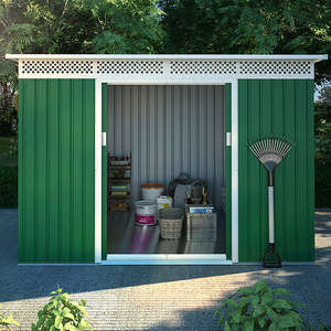 Kho Chứa Dụng Cụ Kim Loại Mái Bằng Phẳng Phong Cách Phổ Biến Cho Vườn Ngoài Trời - Product Image 2