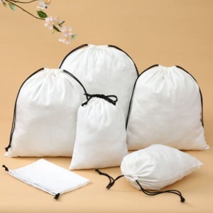 ZEHUI - Bolsa de Maquillaje Unisex, Deportiva, Impermeable, con Cordón, Logotipo Personalizado, Bolsa de Cosméticos Ecológica de Lona de Algodón para la Playa - Product Image 2