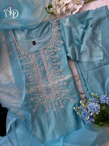 FABZONE, costume en soie pure Chanderi, dernier design, le plus vendu, avec dupatta en organza pour femmes, tenue de soirée, pour l'exportation, fabricant - Product Image 6