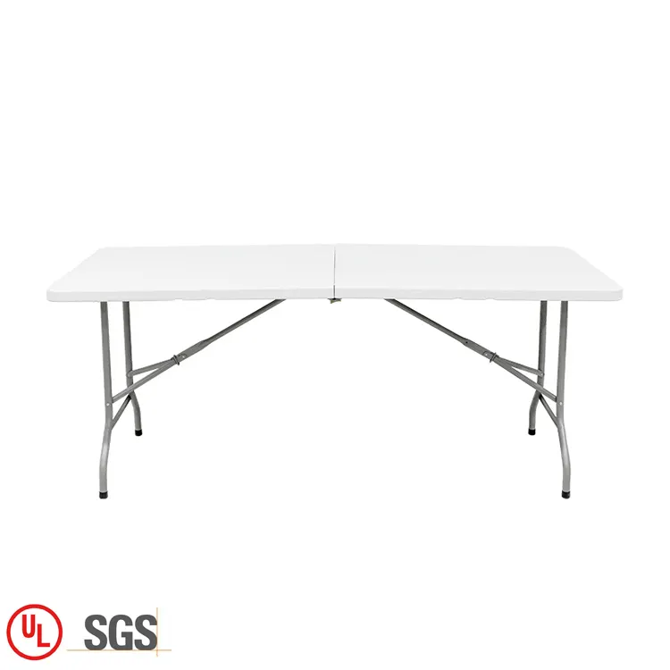 Superior quality portable plastic table outdoor party rectangular 6ft folding camping table