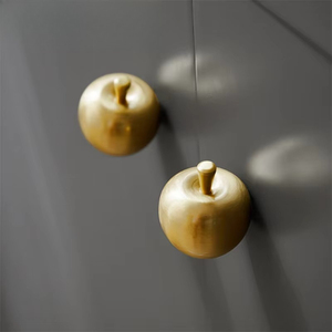 Poignée de tiroir <span class=keywords><strong>en</strong></span> laiton doré, motifs papillon, pomme, libellule, feuille de ginkgo, symétrique, quincaillerie architecturale - Product Image 1